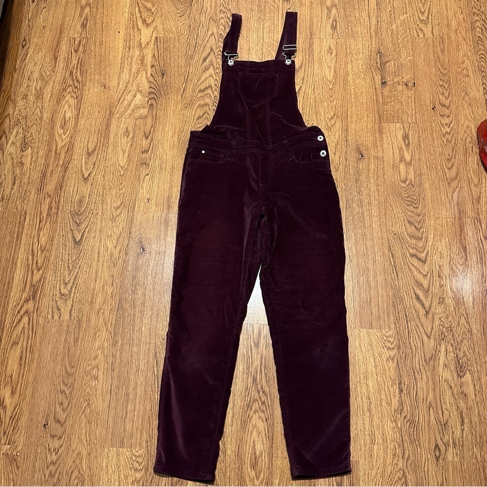 Abercrombie & Fitch Burgundy Velvet KIDS overalls Pants Size 15/16 Cotton Blend